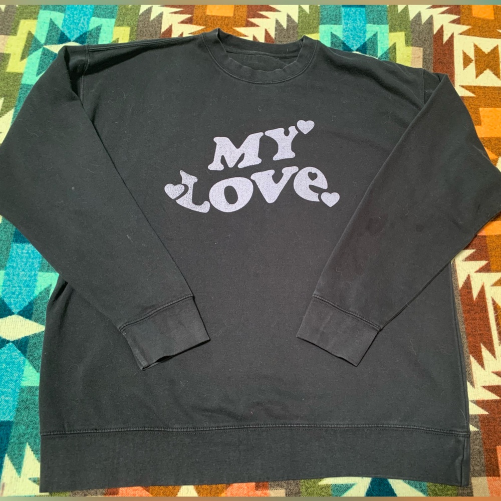 Black 'My Love' Womens Sweater